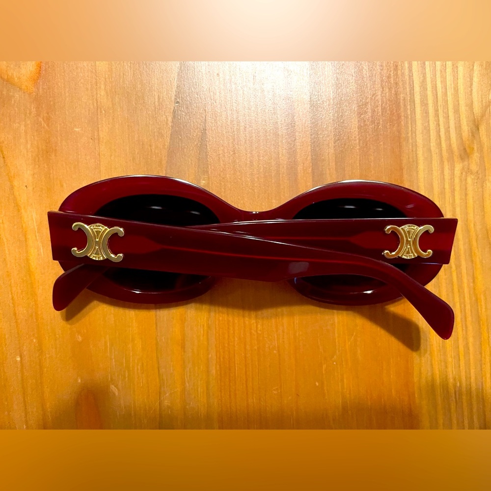 Celine Triomphe Oval Acetate Sunglasses - Picture 6 of 16